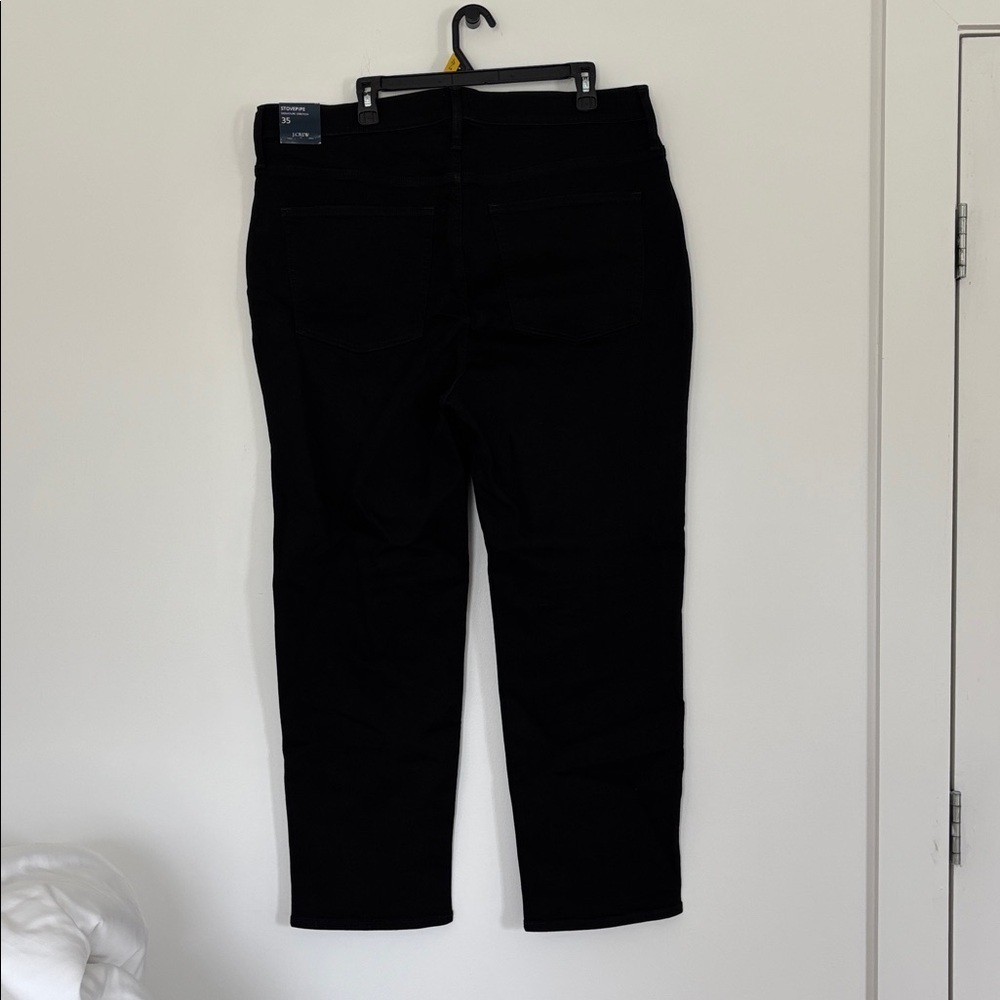 NWT J. Crew Black stovepipe straight leg jean stretch five button size 35 - Picture 6 of 13
